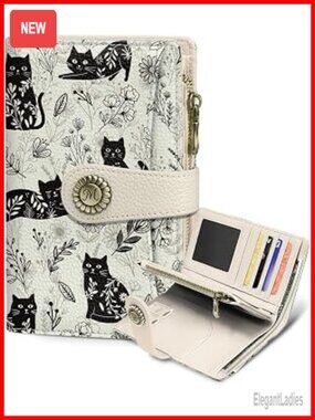 RFID Blocking Bifold Wallet with Passport Holder, PU Leather, Zipper Coin